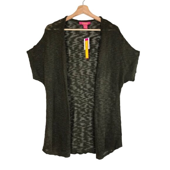 Catherines Olive Green Knit Open Front Kimono/Cardigan  Size Medium  NWT - Picture 1 of 7